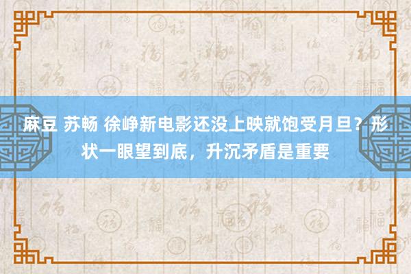 麻豆 苏畅 徐峥新电影还没上映就饱受月旦？形状一眼望到底，升沉矛盾是重要