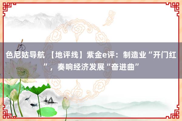 色尼姑导航 【地评线】紫金e评：制造业“开门红”，奏响经济发展“奋进曲”