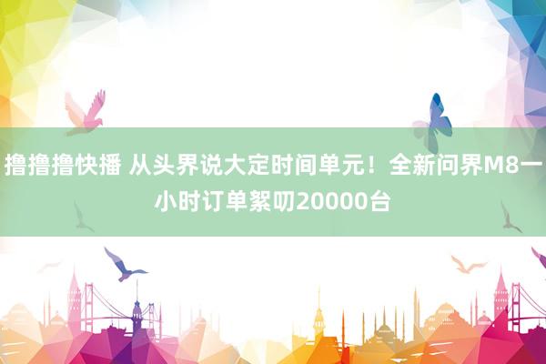 撸撸撸快播 从头界说大定时间单元！全新问界M8一小时订单絮叨20000台