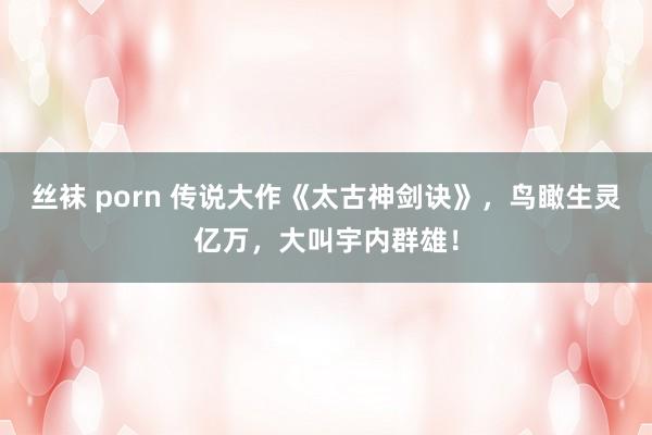 丝袜 porn 传说大作《太古神剑诀》，鸟瞰生灵亿万，大叫宇内群雄！