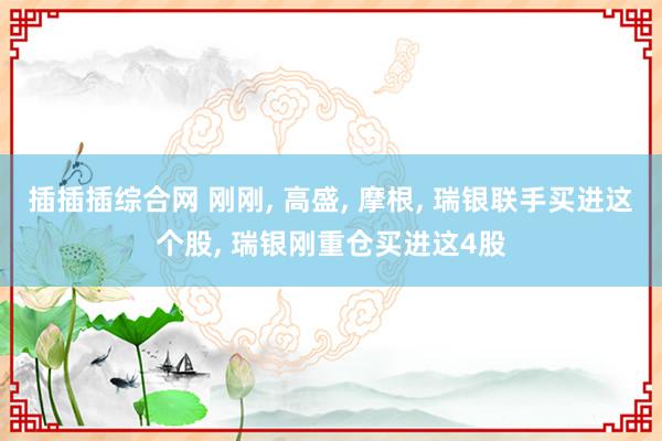插插插综合网 刚刚, 高盛, 摩根, 瑞银联手买进这个股, 瑞银刚重仓买进这4股