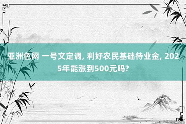 亚洲色网 一号文定调, 利好农民基础待业金, 2025年能涨到500元吗?