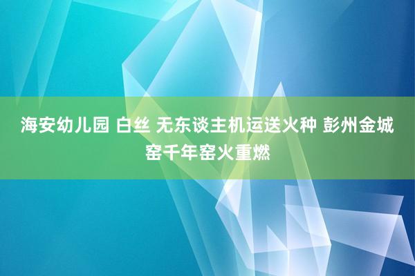 海安幼儿园 白丝 无东谈主机运送火种 彭州金城窑千年窑火重燃