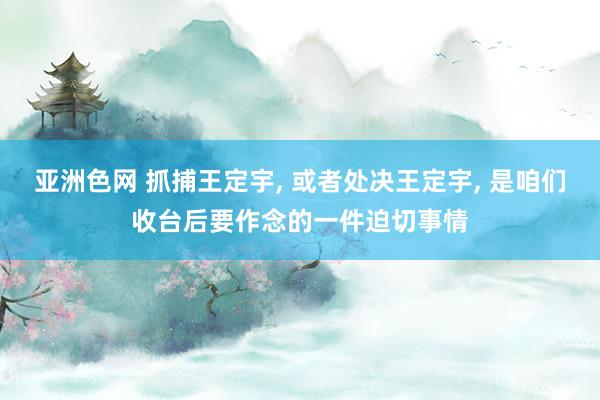 亚洲色网 抓捕王定宇, 或者处决王定宇, 是咱们收台后要作念的一件迫切事情