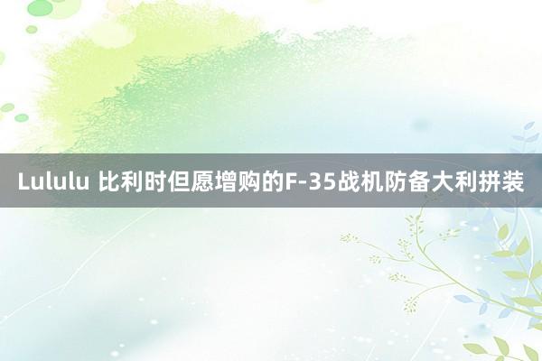 Lululu 比利时但愿增购的F-35战机防备大利拼装
