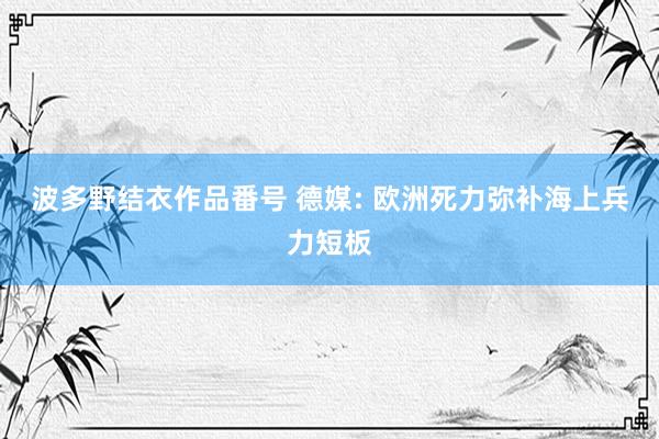波多野结衣作品番号 德媒: 欧洲死力弥补海上兵力短板