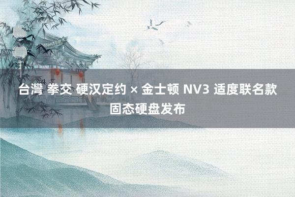 台灣 拳交 硬汉定约 × 金士顿 NV3 适度联名款固态硬盘发布