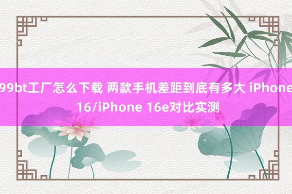 99bt工厂怎么下载 两款手机差距到底有多大 iPhone 16/iPhone 16e对比实测